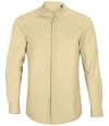 03792 Bart NEOBLU Bart Mao Collar Long Sleeve Poplin Shirt Beige colour image